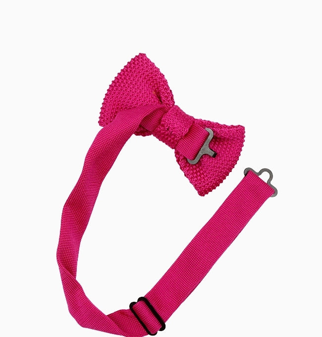 Noeud Papillon Rose Fuchsia Enfant en Tricot