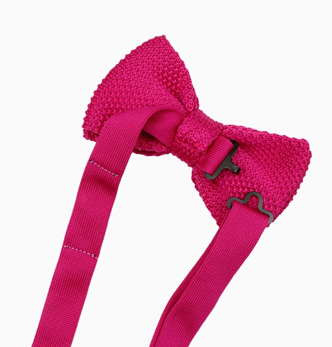 Noeud Papillon Rose Fuchsia Homme en Tricot