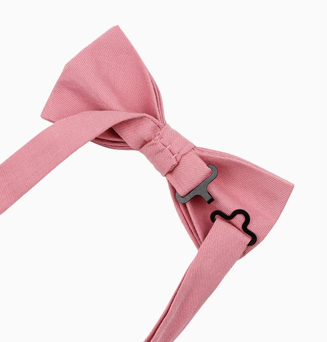 Noeud Papillon Rose Pêche Homme en Coton Côtelé