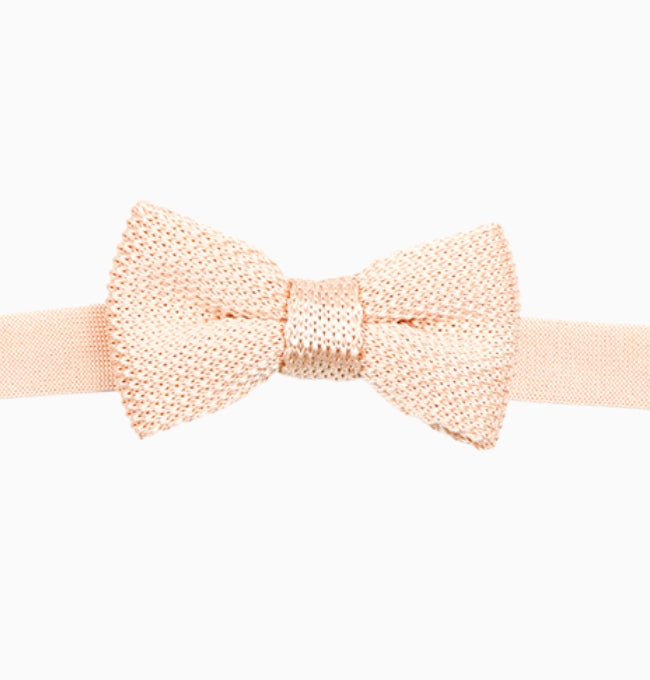 Noeud Papillon Rose Poudré Enfant en Tricot