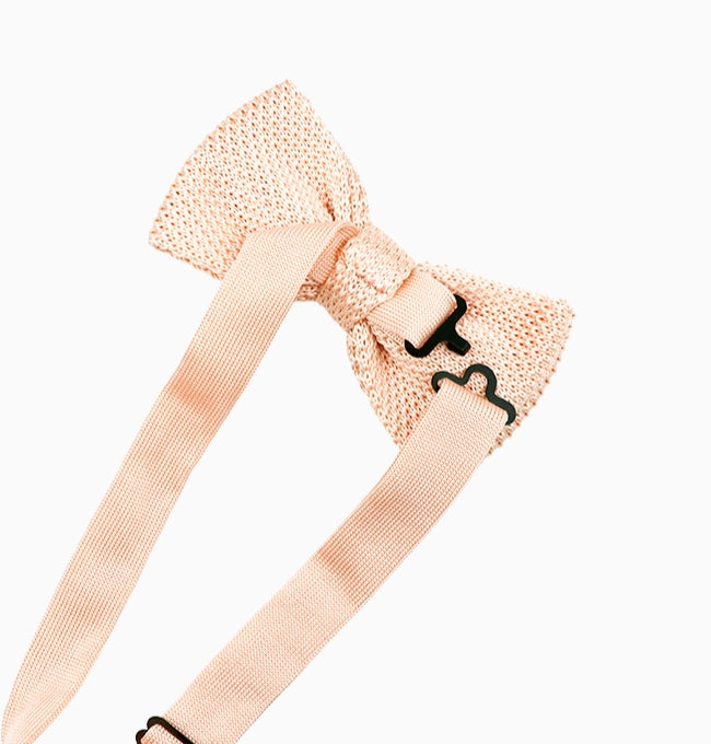 Noeud Papillon Rose Poudré Homme en Tricot