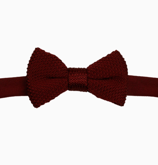 Noeud Papillon Rouge Bordeaux Enfant en Tricot