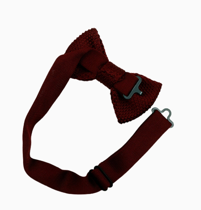 Noeud Papillon Rouge Bordeaux Enfant en Tricot
