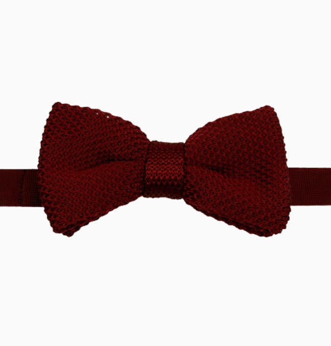 Noeud Papillon Rouge Bordeaux Homme en Tricot
