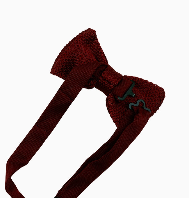 Noeud Papillon Rouge Bordeaux Homme en Tricot