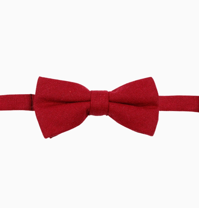 Noeud Papillon Rouge Cerise Enfant en Lin