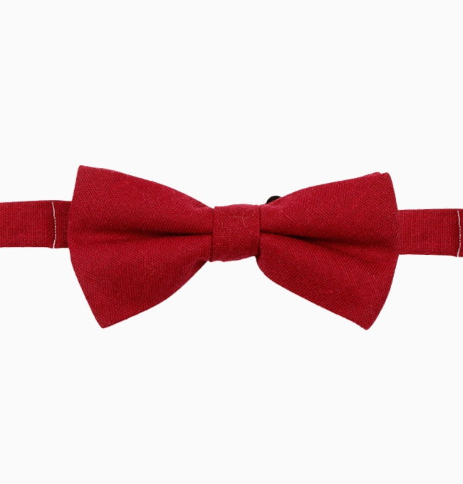Noeud Papillon Rouge Cerise Homme en Lin