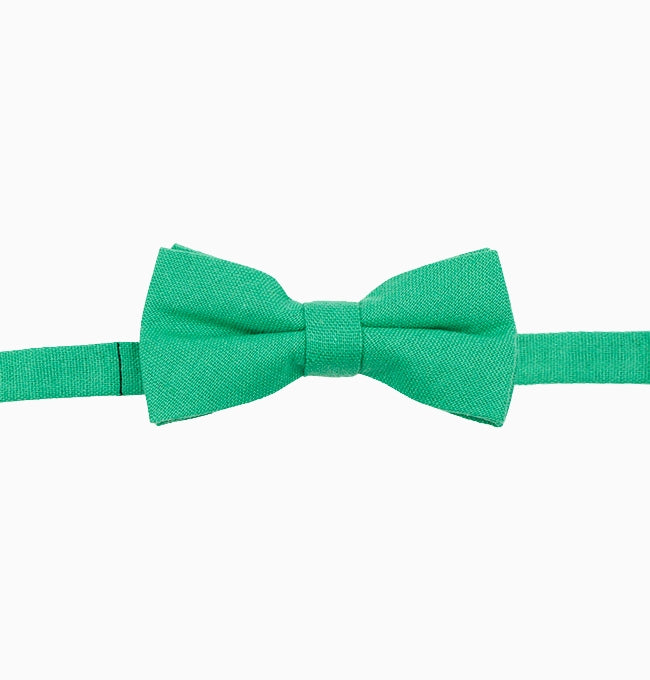 Noeud Papillon Vert Émeraude Enfant en Lin
