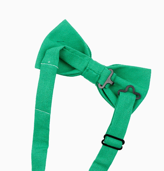 Noeud Papillon Vert Émeraude Homme en Lin