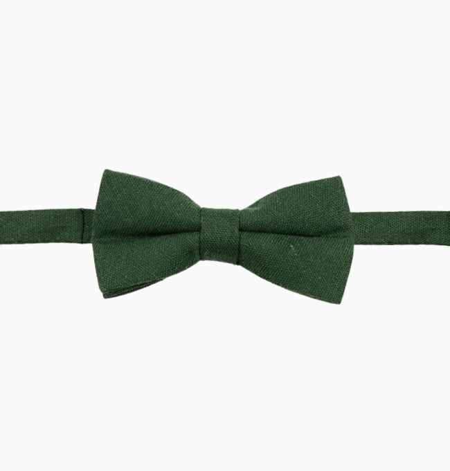 Noeud Papillon Vert Forêt Enfant en Lin
