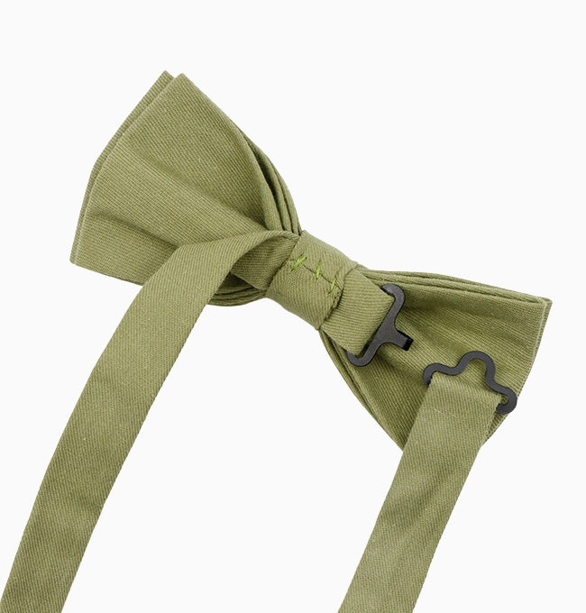 Noeud Papillon Vert Kaki Homme en Coton Côtelé