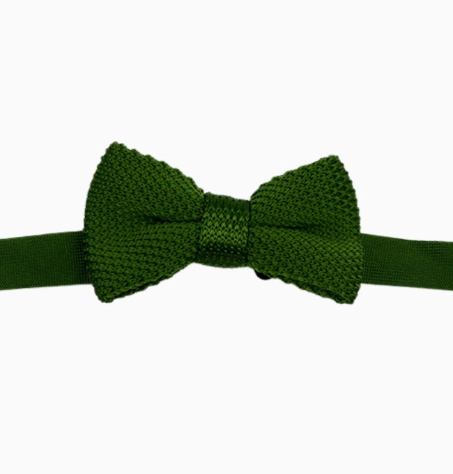 Noeud Papillon Vert Olive Enfant en Tricot