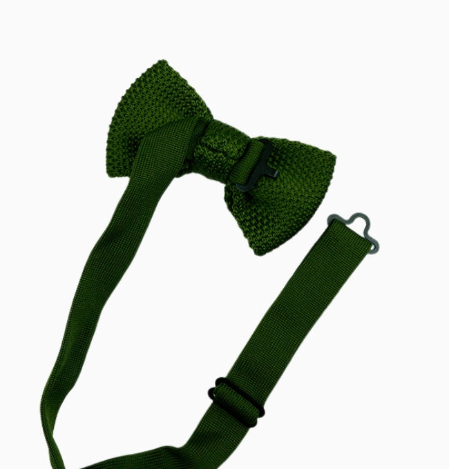 Noeud Papillon Vert Olive Enfant en Tricot