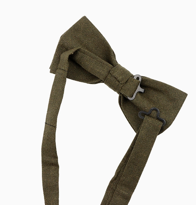 Noeud Papillon Vert Olive Homme en Lin