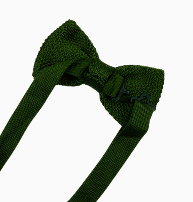 Noeud Papillon Vert Olive Homme en Tricot