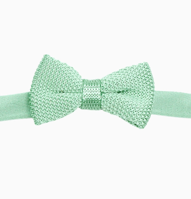 Noeud Papillon Vert Sauge Enfant en Tricot