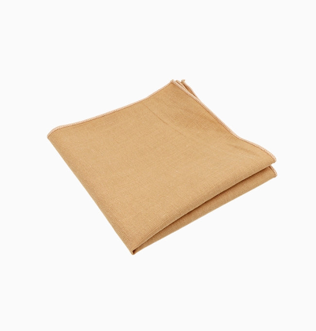 Pochette de Costume Beige Caramel en Coton
