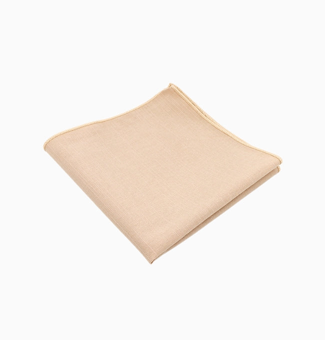 Pochette de Costume Beige Sable en Coton
