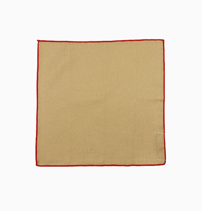 Pochette de Costume Beige Sable en Lin