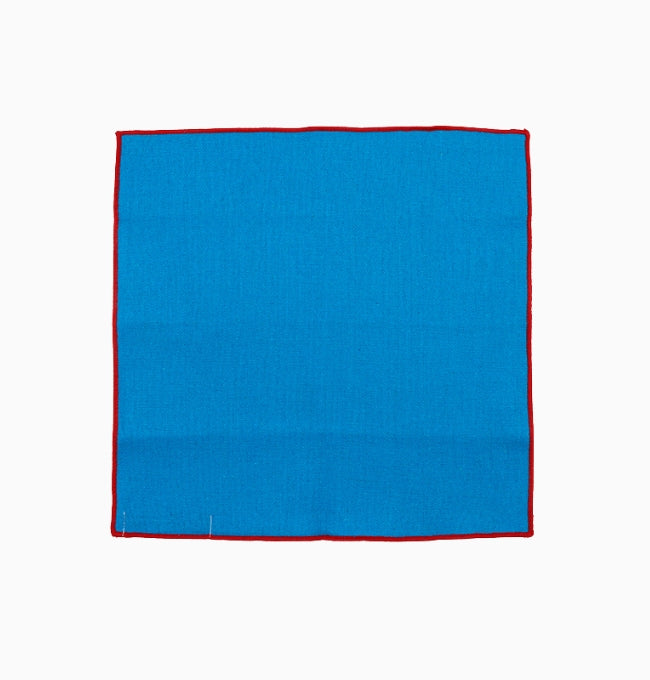 Pochette de Costume Bleu Azur en Lin
