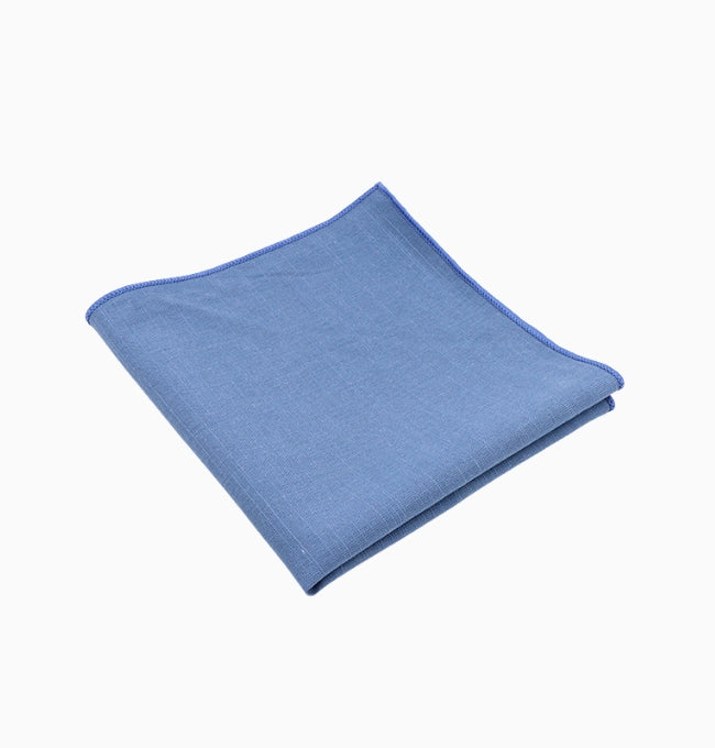 Pochette de Costume Bleu en Coton