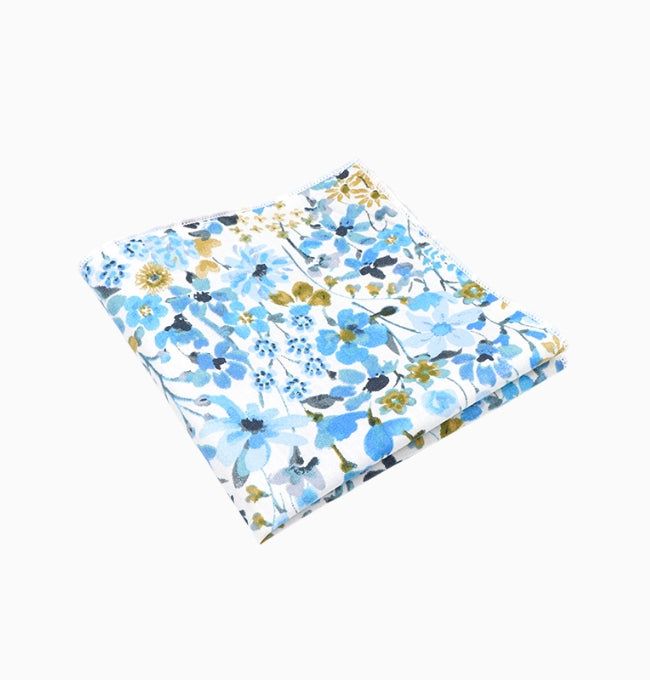 Pochette de Costume Liberty Bleu Gentiane en Coton
