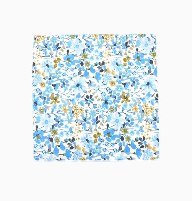 Pochette de Costume Liberty Bleu Gentiane en Coton