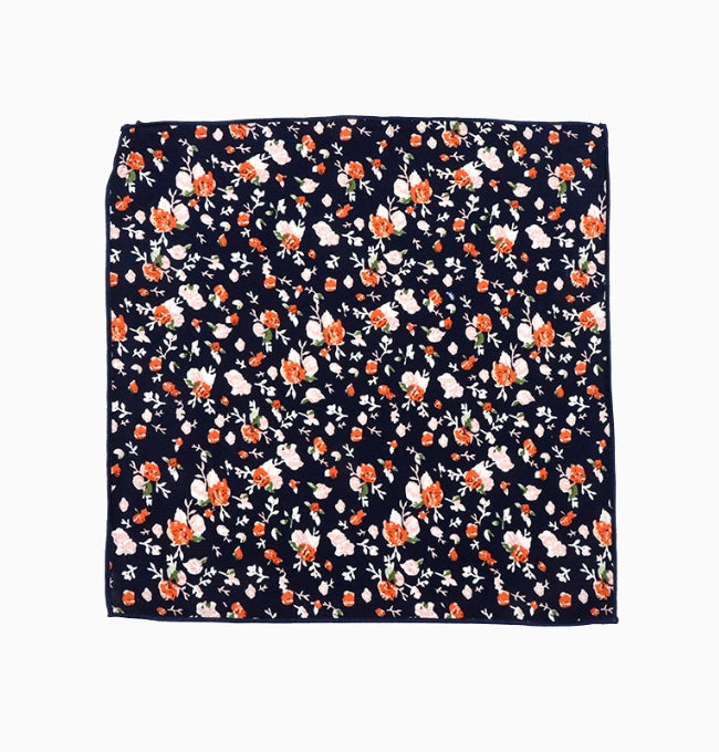 Pochette de Costume Liberty Bleu Marine Delphinium en Coton