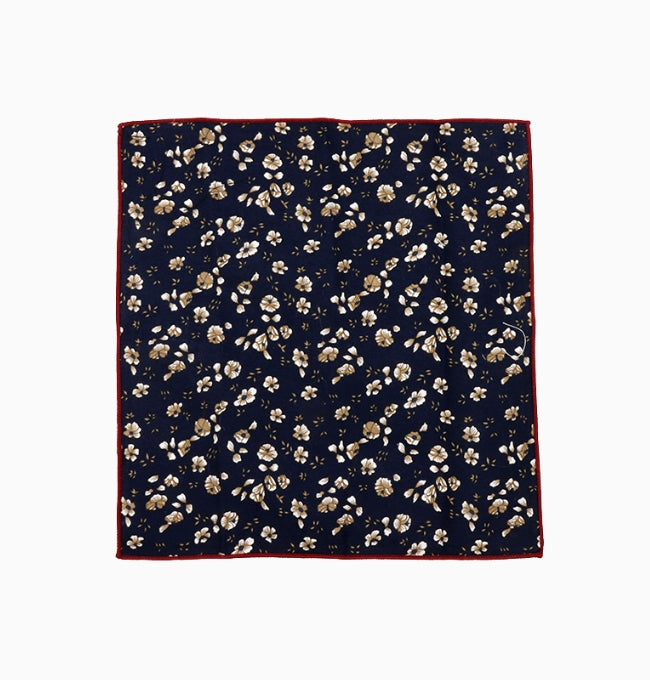 Pochette de Costume Liberty Bleu Marine Lobélia en Coton