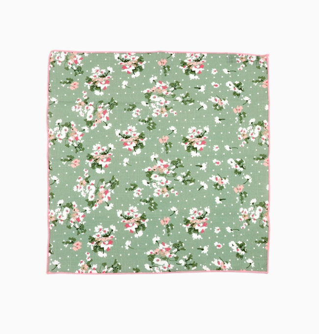 Pochette de Costume Liberty Vert Renoncule en Coton