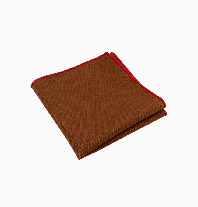 Pochette de Costume Marron en Lin