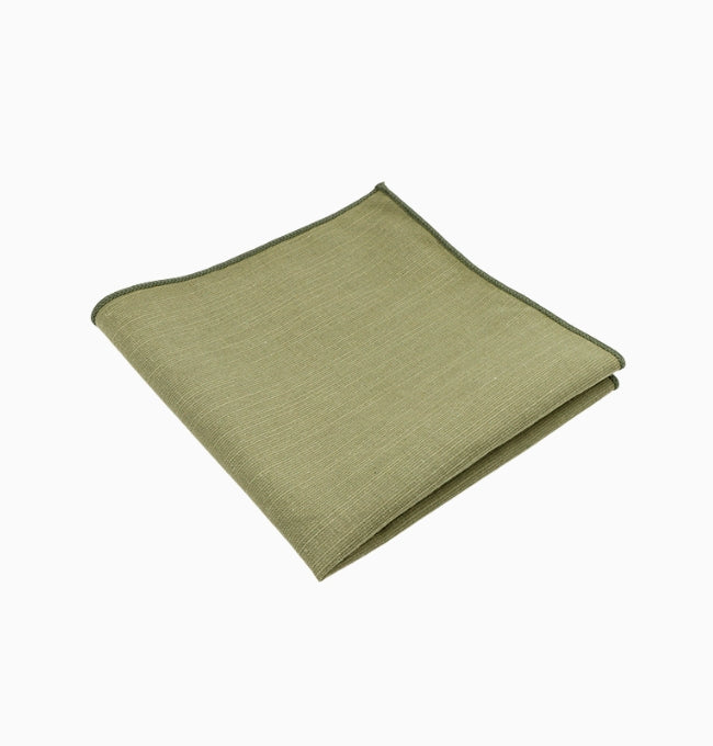 Pochette de Costume Vert en Coton