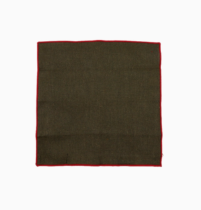 Pochette de Costume Vert Olive en Lin